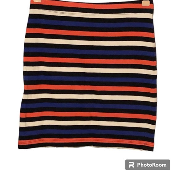 FOREVER 21 Striped Stretchy Mini Skirt Women's Size Medium Multicolored - Picture 1 of 5